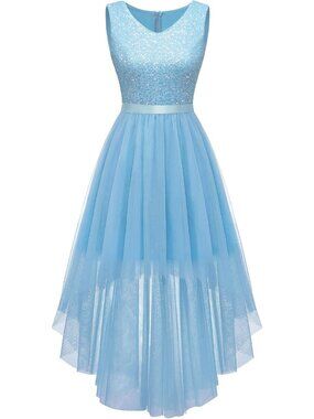 Sparkly Sequin High Low Cocktail Dress for Teens | Homecoming & Prom Ready